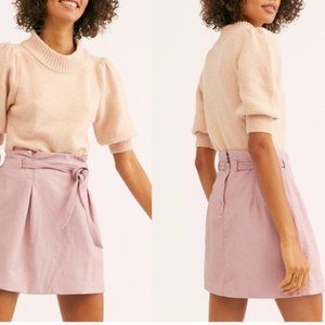 Free People Payton Paperbag Faux Leather Mini Skirt Size 0